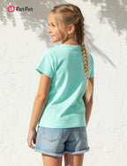 PATPAT Girls Crewneck Short Sleeve Graphic Tees Animal Print Shirts Cute Summer Outfits 5-12 Years