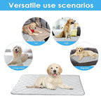 Dog Cooling Mat, Washable Dogs Cats Pet Non-Toxic Cooling Pads Summer Sleeping Kennel Mats，Pet Self Cool Ice Blanket for Indoor & Outdoor Dog Beach Essentials Light Gray Medium
