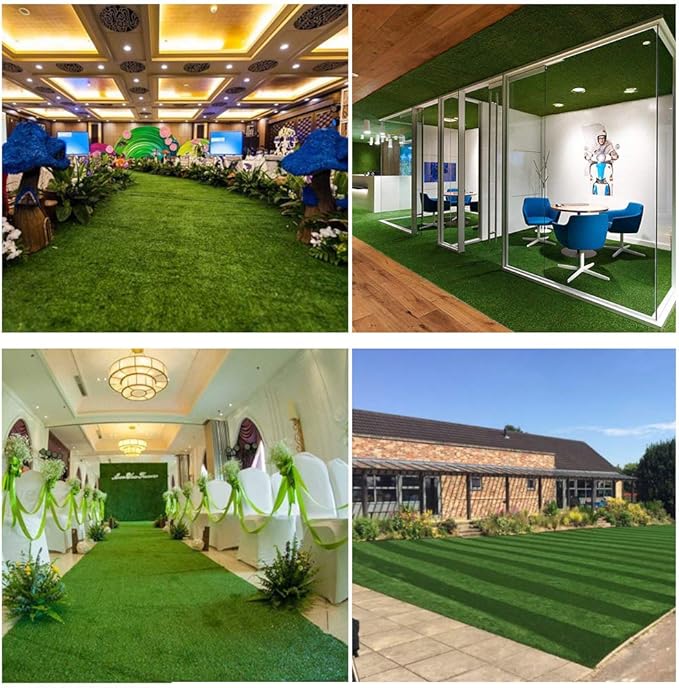 Petgrow Synthetic Artificial Grass Turf 12FTX47FT for Indoor Outdoor Dog Synthetic Grass Mat, Party Wedding Christmas Balcony Garden Astro Turf Rug,Drainage Holes Faux Fake Grass Rug Carpet for Pets