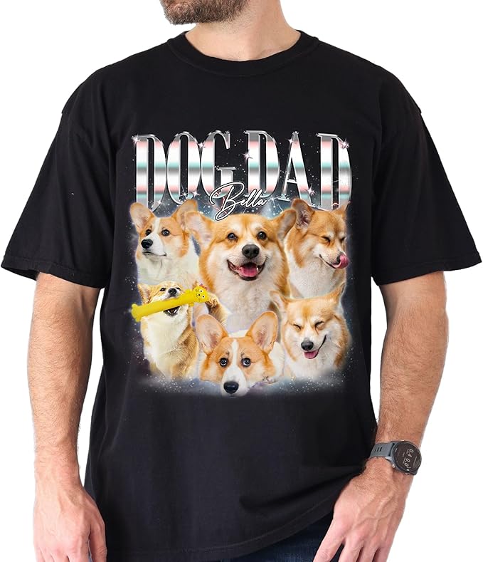 Custom Dad Shirt Personalized Picture T-Shirt for Men for New Dad Daddy Gift for Grandpa