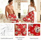 Custom Couple Pajama Pants Sock with Funny Face, Personalized PJ Anniversary Birthday Women Men Pants