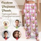 Custom Couple Pajama Pants Sock with Funny Face, Personalized PJ Anniversary Birthday Women Men Pants