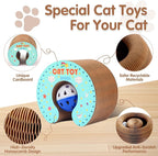 2Pack Extensible Large Magic Organ Cat Scratcher Toy | Upgraded Durable Cardboard Scratching Board with Bell Ball, Interactive Enrichment Toy for Indoor Cats & Kittens