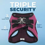 Best Pet Supplies Voyager Step-in Air Harness - All Weather Mesh, Reflective, No Pull Harness for Dogs, Cats - Secure with Hook & Loop Fastener, Buckle, Double D-Rings - Fuchsia 2-Tone, S