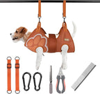 Paws n' Cradle Dog Grooming Hammock Harness for Dogs & Cats-Complete Kit with Adjustable Leg Fittings, Comb, Nail Clipper, File, Hook & Loop Strap, Adjustable Hanging Straps & Snap Hooks (Extra Large)