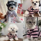 MANON ROSA Dog Clothes, Designer Boy Polo Shirt for Small Medium Dogs, Soft Puppy Outfit, Breathable Male Yorkie Chihuahua Shih Tzu Poodle Kitten Cat T-Shirt, Birthday Gifts - Pink, L, Fit 8.8-12lbs
