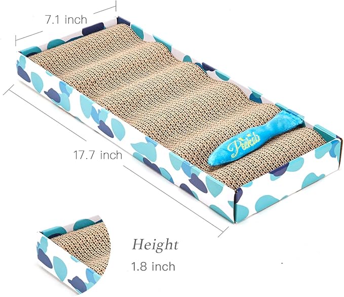 PEEKAB Cat Scratcher Cardboard Reversible Cat Scratch pad Kitty Corrugated Scratching Board Bed Catnip Included