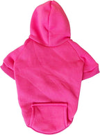 Jecikelon Winter Dog Hoodie Sweatshirts with Pockets Warm Dog Clothes for Small Dogs Chihuahua Coat Clothing Puppy Cat Custume (Rose red, Small)