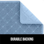 GORILLA GRIP Cat Litter Box Mat, 47x35, Water Resistant, US Designed Kitty Litter Trapping Mats, Easy to Clean, Scatter Control, Less Mess and Clean Floors, Kitten Supplies for Indoor Cats, Light Blue