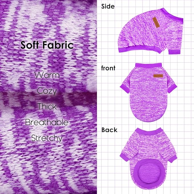 1 Pc Dog Sweaters for Small Dogs Girl Boy Winter Fleece Clothes Warm Soft Dog Sweatshirt Outfit for Dogs Cats Pet Apparel