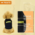 Discover Cozy Cotton Canine Wear: Soft, Lightweight, and Breathable Dog Shirt Vest with Eye-Catching Graphics(Security), Keeping Your Furry Friend Warm and Comfy! Black 4XL