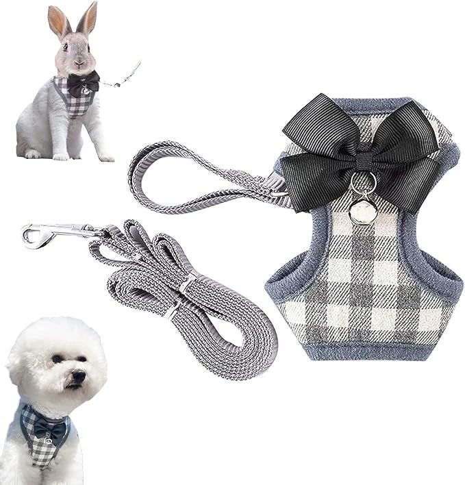 Cat Harness, Dog Harness and Leash Set, Bunny Rabbit Ferret Harness with Adjustable Buckle Comfort for Pet Kitten Small Animals Harnesses
