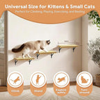 3Pcs 14"×8" Large Cat Wall Shelves - Wall Mounted Cat Shelves, Natural Wood with Fixtures for Large Cats and Kittens for Household Pets Sleeping, Playing, Climbing