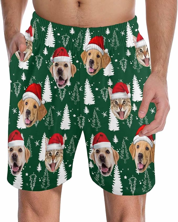 Custom Pajama Pants for Men, Personalized PJ Pants with Photos, Custom Mens Pajama Shorts, Gifts for Dad Husband