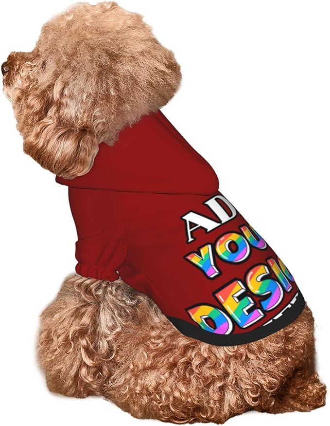 Custom Dog Hoodie Personalized Dog Sweatshirt, Dog Clothes for Small Dogs Customizable, Dark Red, XXL, Ropa para Perros Pequeños Customized Pets Puppy Clothes, Personalized Gifts