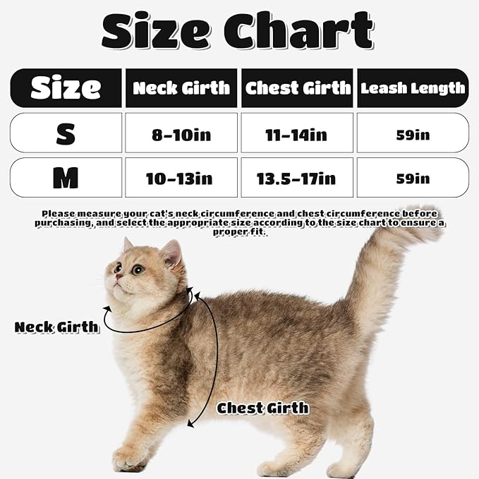 EXPAWLORER Cat Harness and Leash Set - Escape Proof Adjustable Cat Harness, H-shped Comfortable Soft Lightweight Kitten Harness for Outdoor Walking, for Small Medium Cats,Black Rhinestones S