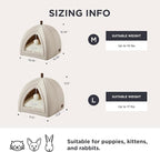 Bedsure Cat Beds for Indoor Cats - 2 in 1 Cat Cave House Tent for Kittens and Small Pets with Removable Washable Cushioned Pillow, Foldable Kitten Hideaway with Non-Slip Bottom, Beige, 17.3 inches
