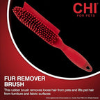CHI for Dogs Rubber Fur Accumulator Brush, Dog Grooming Tool for Removing Loose Hair and Lint from Coats Furniture Clothing and Car Seats, Flexible Rubber Bristles, Easy Clean Grooming Brush