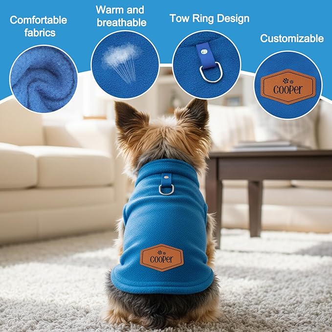 Personalized Fleece Dog Sweater with Name Custom Pullover Winter Clothes for Dogs Cats Soft Pet Clothes for Small Medium Large Dog Christmas Birthday Gifts for Pet Lover