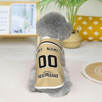New Orleans Custom Pet Jersey Dog Clothes Jersey Various Sizes Customized Any Name & Number for Small & Middle and Big Dogs