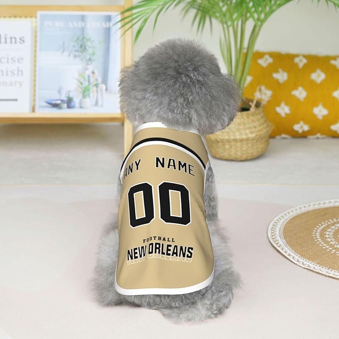 New Orleans Custom Pet Jersey Dog Clothes Jersey Various Sizes Customized Any Name & Number for Small & Middle and Big Dogs