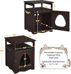 Yaheetech Cat Litter Box Enclosure, Hidden Litter Box Furniture with Open Shelf, Indoor Cat Washroom, Storage Cabinet Pet Crate, Side End Table, Wooden Pet House Espresso