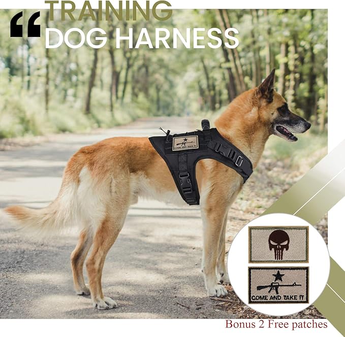 Tactical Dog Training Harness Outdoor Working Vest Adjustable Military MOLLE Dog Vest Harness with Rubber Handle