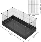 LANGXUN 12pcs DIY Small Animal Pet Playpen with Waterproof Mat, C&C Cage for Puppy Kitten, Rabbit Cage,Guinea PigsGuinea Pig Cages | Indoor & Outdoor Portable Metal Wire Yard Fence, Metal Pet Panels