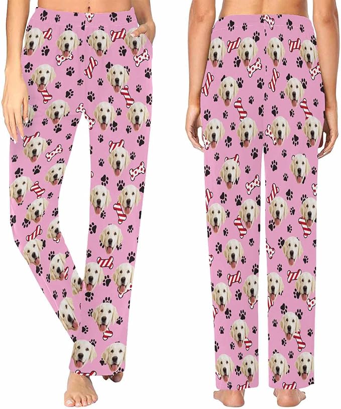Custom Face Pajamas Pants Personalized Nightwear Bottoms for Women XS-XXL
