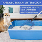 Jonkehai Chicken Poop Scooper 6inch Metal Chicken Litter Scoop Extendable Metal Cat Litter Scoop 23 to 42" Long Chicken Coop Litter Scoop Litter Sifting Shovel Chicken Coop