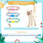 PUPTECK Summer Cat Collars Breakaway with Bell - Pet Collar 3 Pack for Girl Boy Kittens Puppies and Small Pets