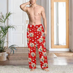 Custom Couple Pajama Pants Sock with Funny Face, Personalized PJ Anniversary Birthday Women Men Pants