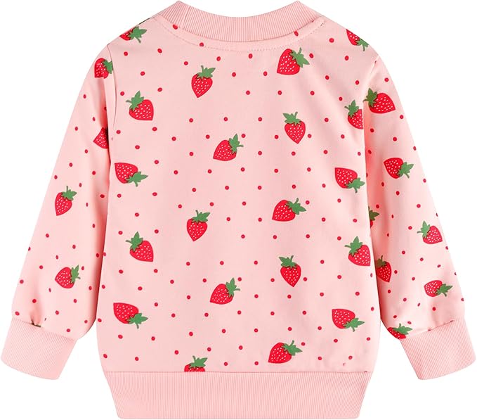 RETSUGO Toddler Baby Girls Sweatshirts Casual Pullover Crewneck Winter Long Sleeve Tops Shirts Clothes 3T-8T