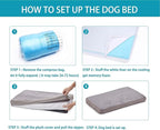 Orthopedic Memory Foam Bed for Large Dogs, Waterproof Cooling Pet Mats for Crate with Removable Washable Cover,Ideal for Arthritic Dogs (Large plus-36"x 27" x 3", Short Plush)