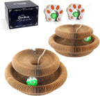 2Pack Magic Organ Cat Scratching Board Cat Accordion Toy Cats Scratching Post Ball Track, Kitten Fun Intelligence Physical Exercise Educational Toy