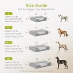 XXL Dog Bed for Extra Large Dogs, Giant Orthopedic Dog Bed with Cooling Gel Memory Foam, Waterproof Pet Bed with Removable Washable Cover, 53" Pet Sofa bed Dutch Velvet with Bone Toy, Light Gray