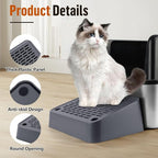Cat Litter Box Ramp, Litter Box Step Mat with Filter Function, Cat Litter Catcher for Self-Cleaning Litter Boxes, Cats Pedal Stool Ideal for Kitten & Elderly Cats (Dark Grey)