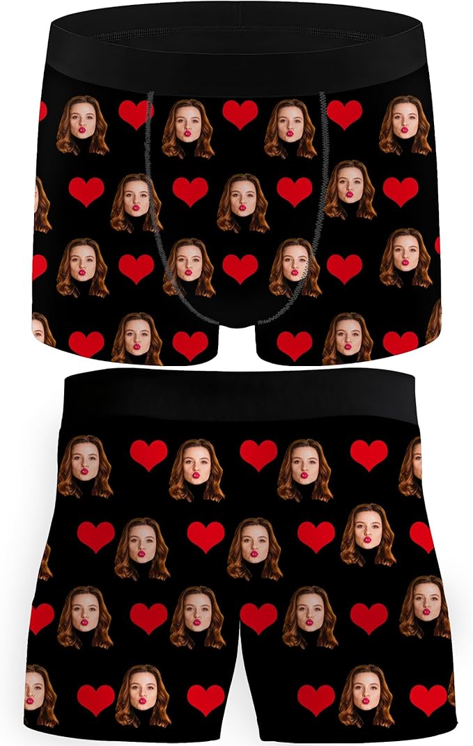 M YESCUSTOM Custom Faces Funny Short Briefs Gift for Husband Underwear