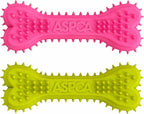 ASPCA 2-Pack Spiky TPR Puppy Teether Bones – Vanilla-Scented Teething Toys for Gum Relief, Gentle Chewing & Interactive Play