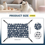 Cat Hammock for Cage Hanging Reversible 2Pack,Pet Hammock Bed Adjustable,Soft Sleeping Hammock for Cats,Ferret,Puppy,Rabbits,Small Animals (L, CAT)