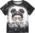 PATPAT Girls Crewneck Short Sleeve Graphic Tees Animal Print Shirts Cute Summer Outfits 5-12 Years