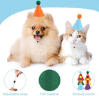 12 PCS Mini Party Hats for Stuffed Animals Birthday Felt Cone Hat with Pompom Adjustable Pets Birthday Party Hats for Assorted Animal Dog Cat Rabbit Puppies Costume Accessories Decor