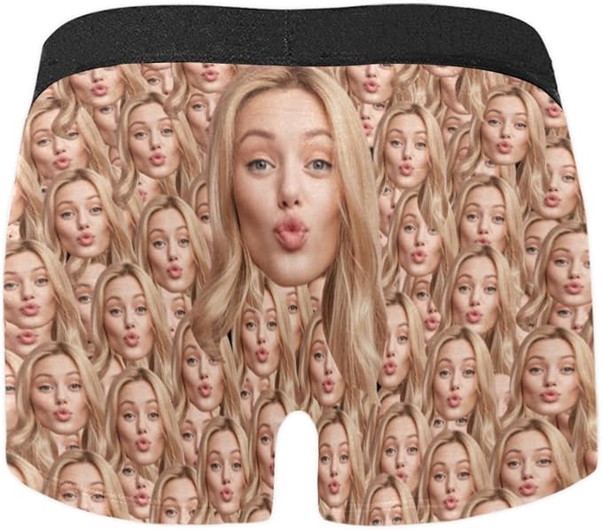 M YESCUSTOM Custom Boxers Briefs for Men Personalized Boxers with Face Mens Funny Underwear with Photo XS-5XL
