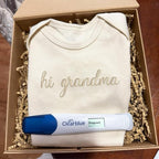 COUPLEHOODIES Personalized Baby Onesie Bodysuit – Custom Embroidery Gift for Pregnancy Reveal Baby Shower or First Grandchild