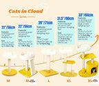 Happi N Pets Cloud Cat Tree, Cat Scratching Post with Bed, Small Cat Tree for Kittens, Cat Scratch Post with Cloud-Shaped Soft Perch & Cute Toys, Removeable Cover, Bonus Catnip
