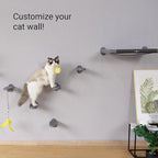 SVD.PET Cat Wall Steps (2-Pack), Climbing Stairs with Replaceable Felt Pad, Cat Shelves with Toy, Dark Grey