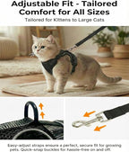 Luxelle 2 Pack Escape-Proof Cat Harness and Leash Set for Walking – Adjustable No Pull Soft Vest with Easy-Wear Buckle, Reflective Straps, Breathable Mesh – Outdoor Travel Harness for Cats & Kittens
