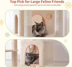 Hey-brother Tall Cat Tree Tower, Heavy Duty Scratching Posts with Large Platforms, Cozy Condos, Big Hammock, Toy Balls, Multi-Level Furniture for Indoor Adult Cats, 80.7 Inches, Beige MPJ039M