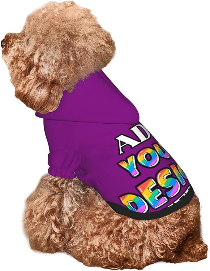 Custom Dog Hoodie, Purple, XS, Small Dogs, Polyester, Personalized, Comfortable, Cozy, Warm, Casual, Winter