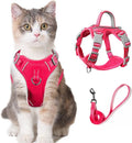 Cat Harness and Leash Set for Walking Escape Proof for Small Large cat Kitten Harness with ID tag Pocket (Pink,S)